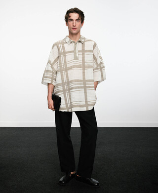 Checkered crinkle shirt