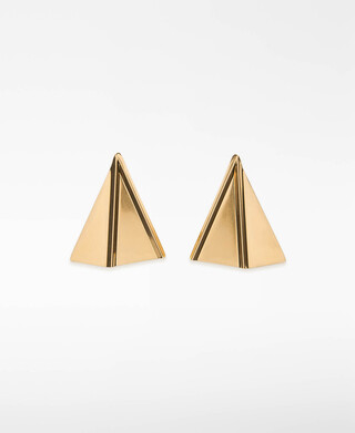 Brincos met&aacute;licos triangulares para mulher