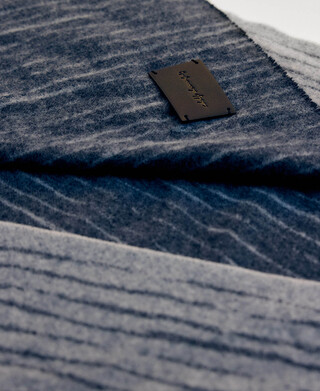 Wool scarf with irregular stripes man