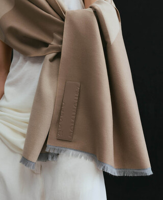 Bufanda bicolor maxi logo jacquard
