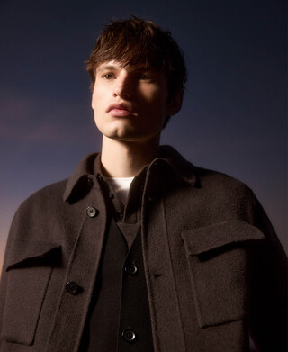 Lapel collar double-sided jacket ma