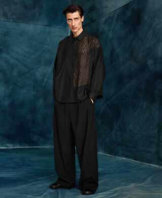 Oversize-Hose mit doppelten Bundfalten für Herren Oversize-Hose mit doppelten Bundfalten für Herren