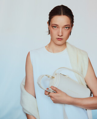 Sac cylindrique en cuir sans cuir femme