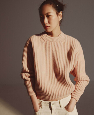 Merinowollpullover mit Rundhalsausschnitt