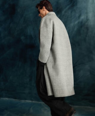 Doppelseitiger karierter Mantel für Herren Doppelseitiger karierter Mantel für Herren