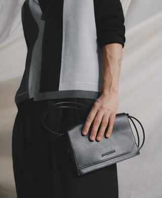 Rechteckige Handytasche aus Leder