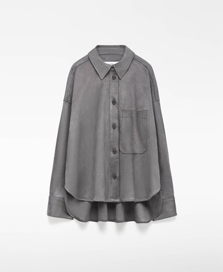 Faux suede overshirt