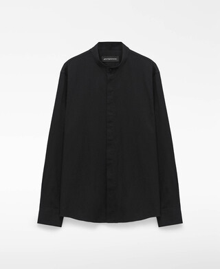 Cotton regular fit Mandarin collar shirt