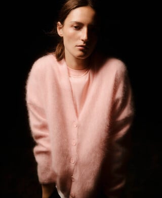 Cárdigan cashmere punto cardado mujer Cárdigan cashmere punto cardado mujer