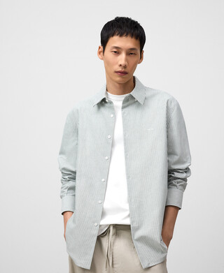 Chemise regular fit à rayures en coton homme