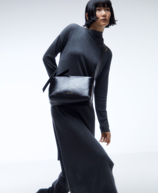 Long scarf-collar dress in lyocell Long scarf-collar dress in lyocell