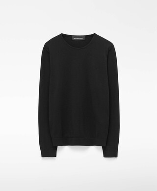 Wool and cotton crew collar sweater