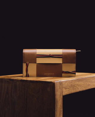 Billetera Horizonte doble trenzado piel