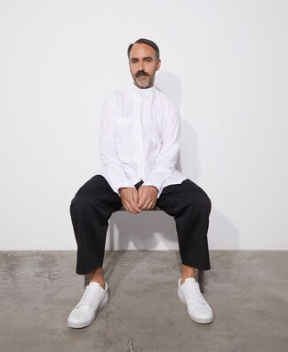 Mandarin collar cotton shirt Mandarin collar cotton shirt