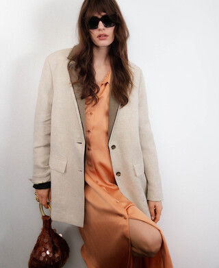 Blazer sastre combinada lino europeo