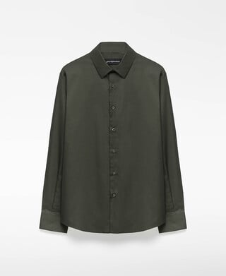 Regular Fit Hemd mit Spread Kragen