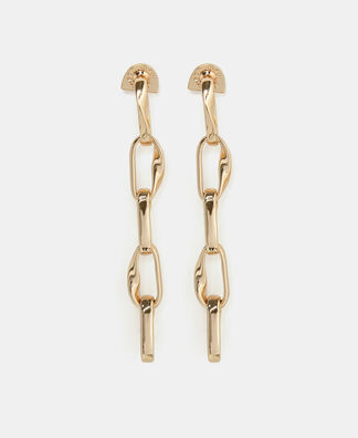 Imperfect chain links long earrings