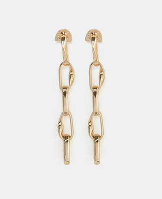 Imperfect chain links long earrings