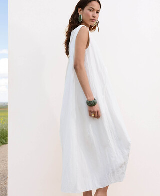 Vestido midi globo pinzas