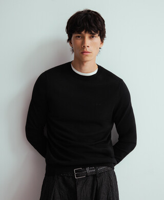 Merino wool crew collar sweater man Merino wool crew collar sweater man