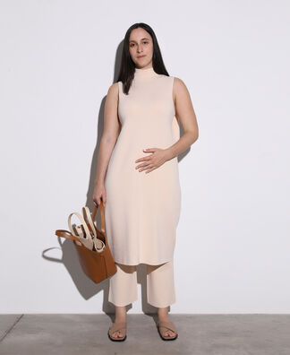 Cerrojillo knit dress with cape effect Cerrojillo knit dress with cape effect