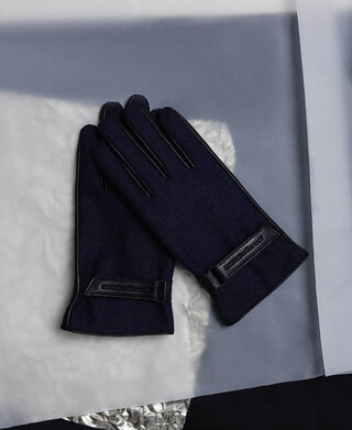 Mixed-fabric gloves man