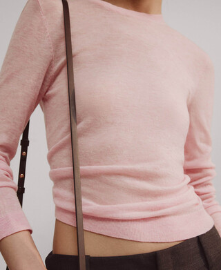 Taillierter Feinstrickpullover aus Merinowolle