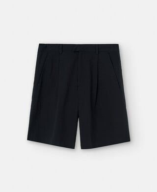 Cotton seersucker Bermuda shorts