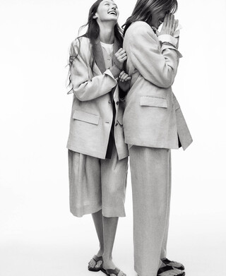 Blazer sastre combinada lino europeo