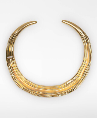 Embossed metal choker