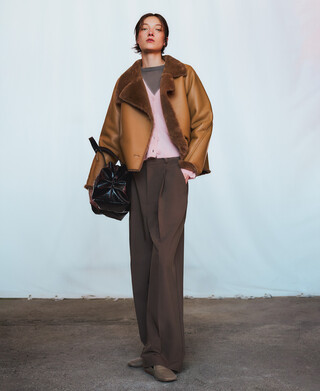 Pantalon large ajusté femme