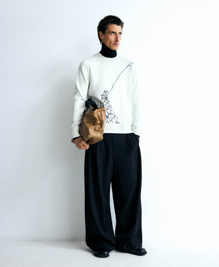 Oversize-Hose mit doppelten Bundfalten für Herren Oversize-Hose mit doppelten Bundfalten für Herren