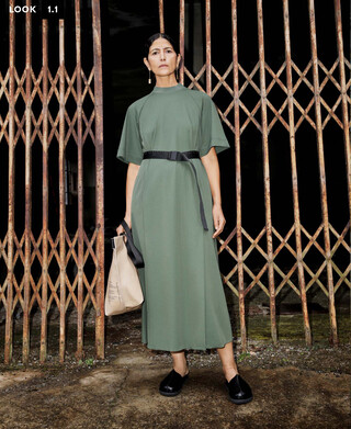 Maxi dress in recycled nylon Maxi dress in recycled nylon