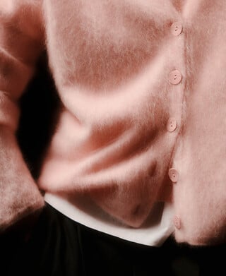 Cárdigan cashmere punto cardado mujer Cárdigan cashmere punto cardado mujer