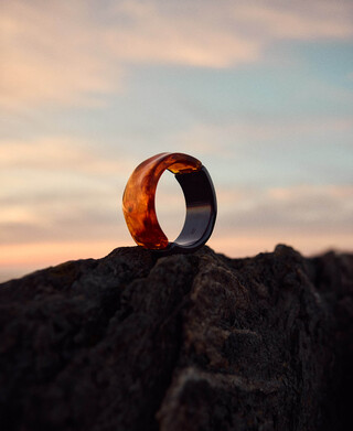 Two-tone resin rigid bracelet