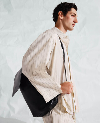 Camisa relaxed fit rayas con pliegues