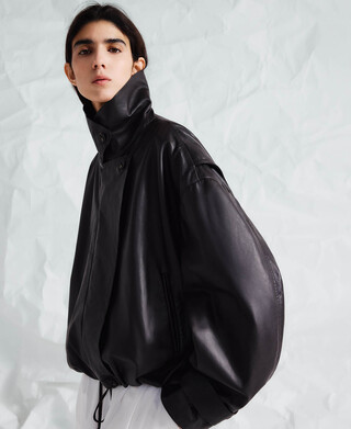 Boxy Jacke aus Leder