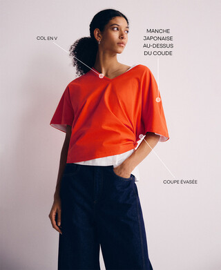 T-shirt &eacute;vas&eacute; PYRATEX&reg; Coton espagnol