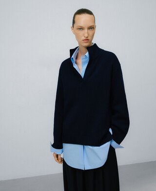 Merino wool funnel neck sweater woman Merino wool funnel neck sweater woman