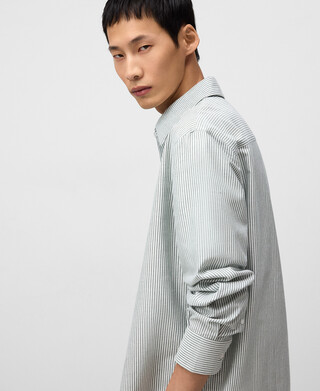 Chemise regular fit à rayures en coton homme