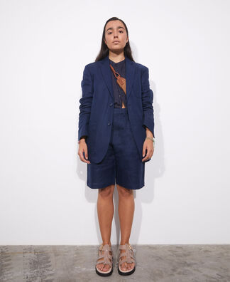 Blue bermuda shorts in cotton Blue bermuda shorts in cotton