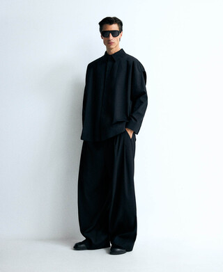 Oversize-Hose mit doppelten Bundfalten für Herren Oversize-Hose mit doppelten Bundfalten für Herren