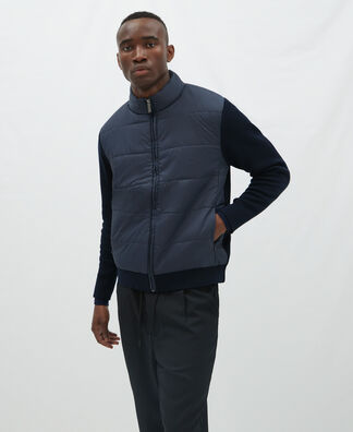 Cardigan in padded and knitted fabric Cardigan in padded and knitted fabric