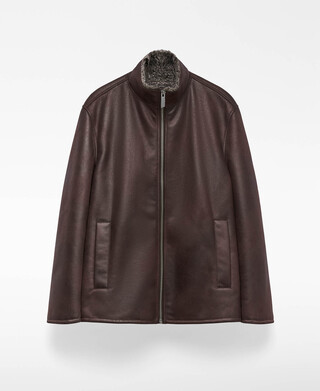 Non-Leather band collar jacket man