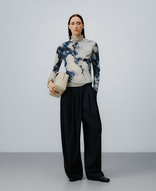 Funnel neck printed T-shirt woman Funnel neck printed T-shirt woman