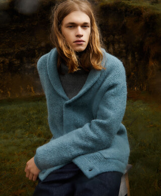 Cardigan in wool fabric Cardigan in wool fabric