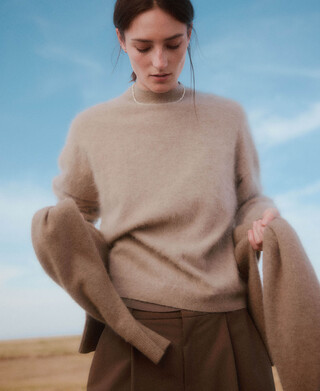 Jersey cashmere cuello perkins mujer Jersey cashmere cuello perkins mujer