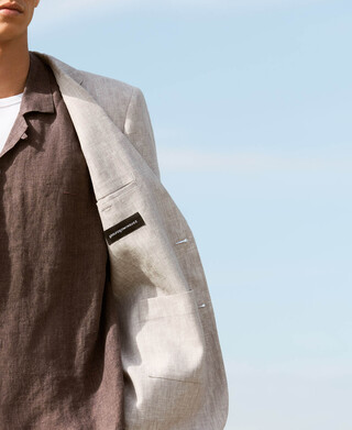 European linen tailored blazer