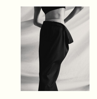 Jupe tailleur double ceinture pour femme