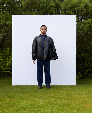 Leather texture oversize bomber Leather texture oversize bomber